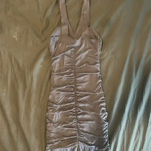 Ruched gray dress